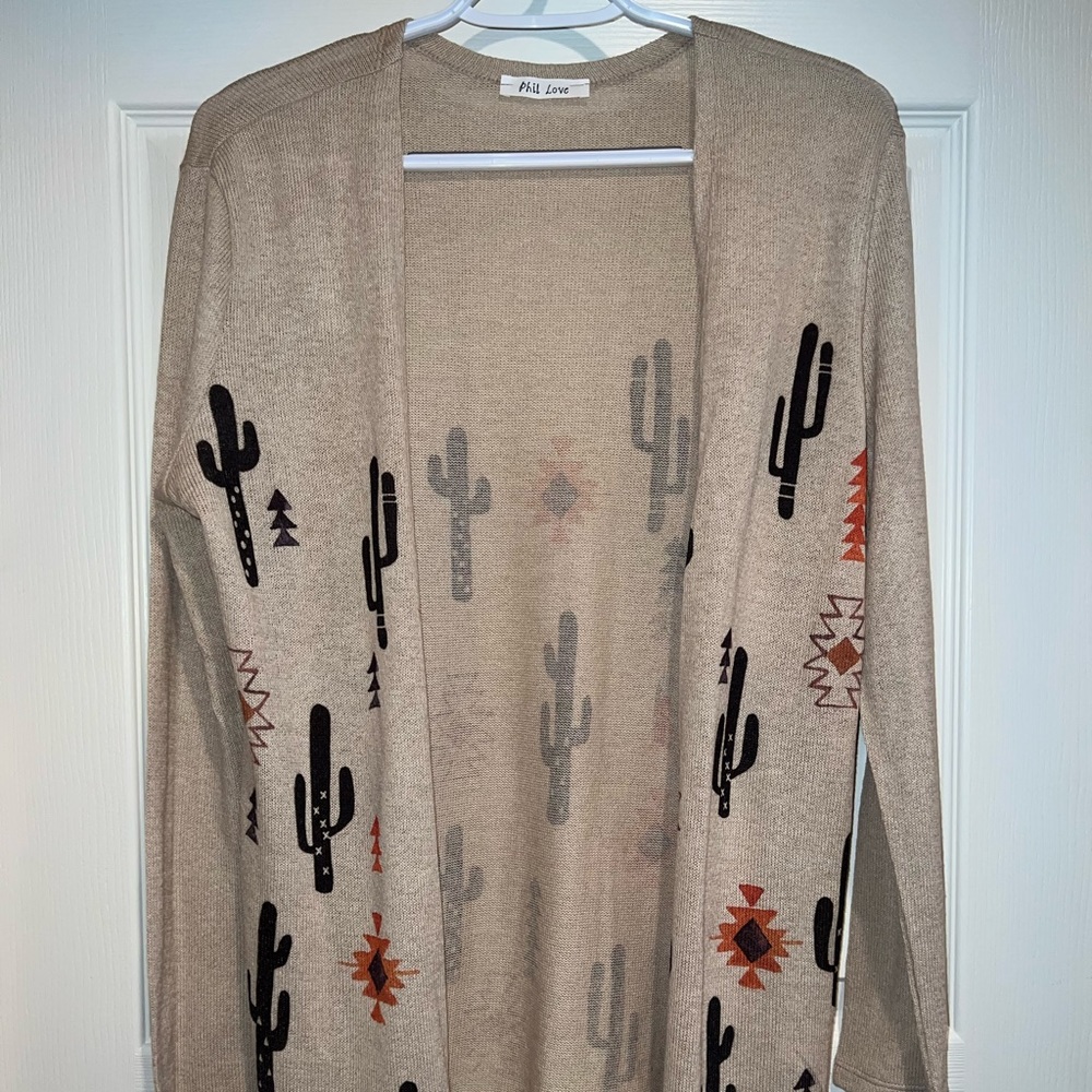 Medium light weight cactus western cardigan